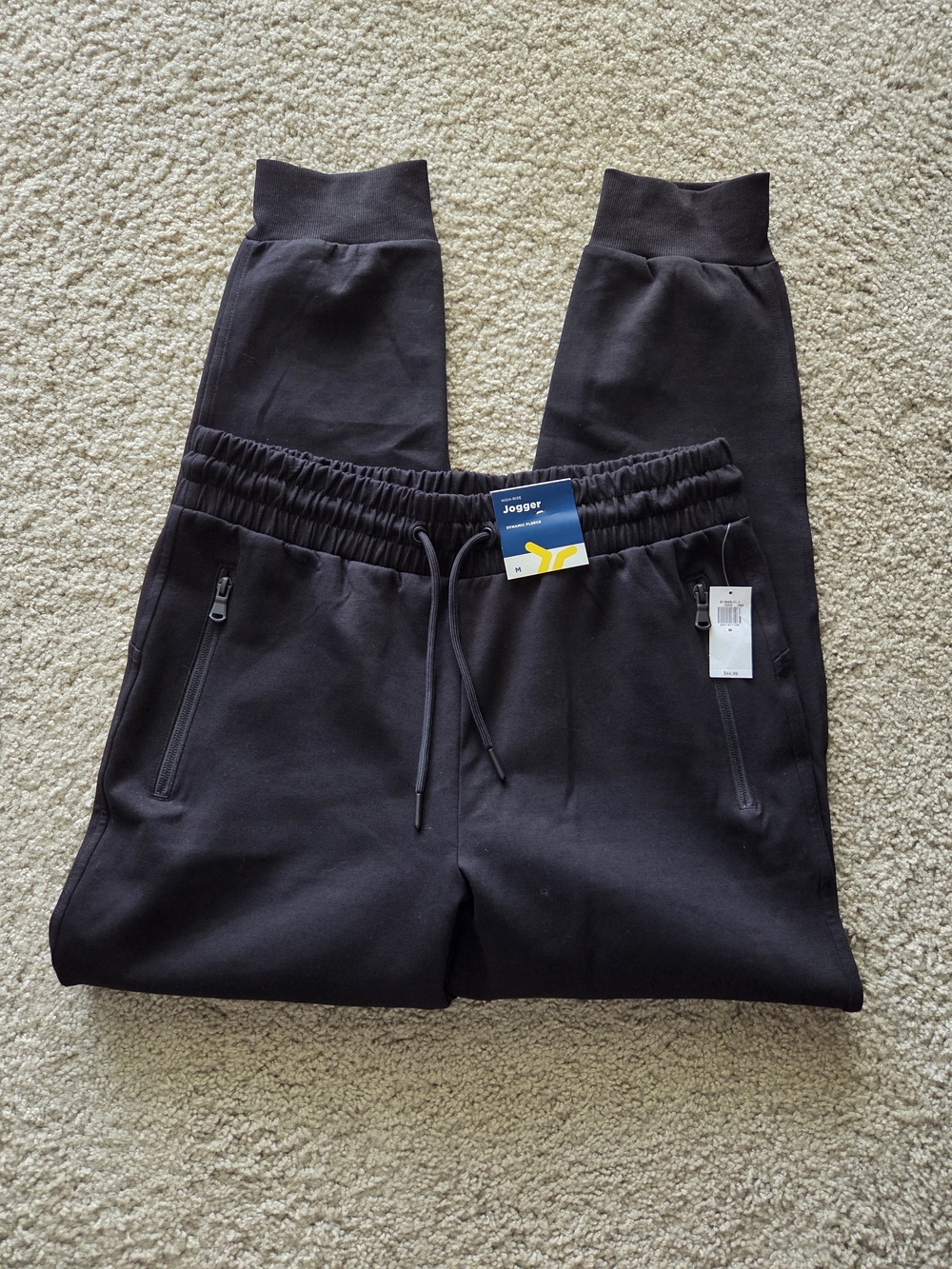 Old Navy Womens Black High Rise Jogger with Zipper Pockets
